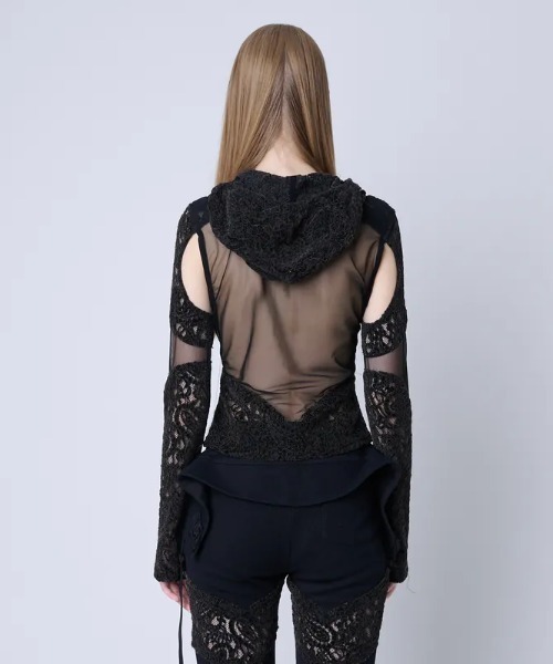 セール】【Seivson】Japanese Lace Spliced Hollow Sun