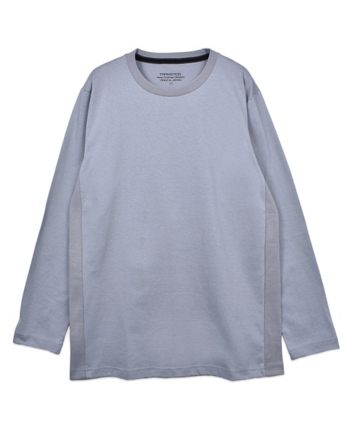 TRANSITION(トランジション)の「【TRANSITION】空紡糸シルケット加工天竺 クルーネックロングスリーブTEE ロンT クルーネックT(Tシャツ/カットソー・メンズ・ブラック/オフホワイト/ライトグレー・2/3/4)」の2枚目の写真