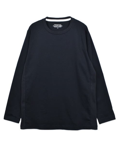 TRANSITION(トランジション)の「【TRANSITION】空紡糸シルケット加工天竺 クルーネックロングスリーブTEE ロンT クルーネックT(Tシャツ/カットソー・メンズ・ブラック/オフホワイト/ライトグレー・2/3/4)」の3枚目の写真