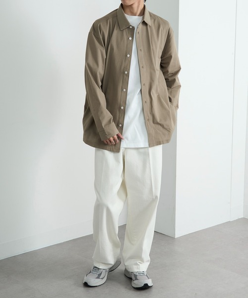 HAUS(ハウス)の「【HAUS】ブレサブルジャージーシャツブルゾン(シャツ/ブラウス・メンズ・ブラック/ベージュ・LL/L/M)」の8枚目の写真