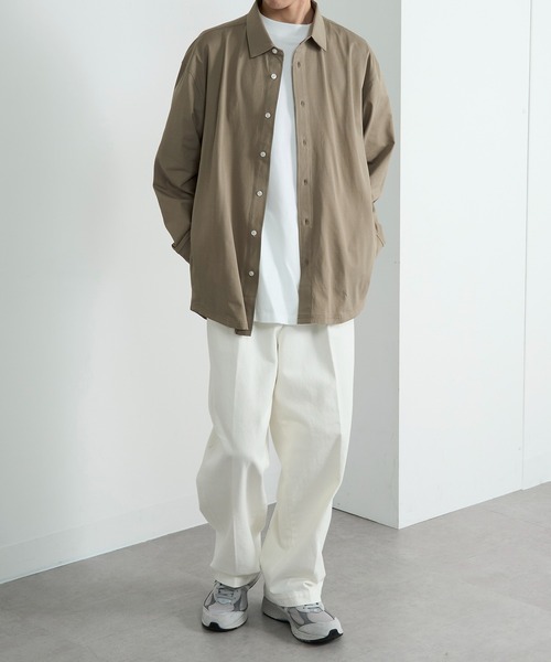 HAUS(ハウス)の「【HAUS】ブレサブルジャージーシャツブルゾン(シャツ/ブラウス・メンズ・ブラック/ベージュ・LL/L/M)」の9枚目の写真
