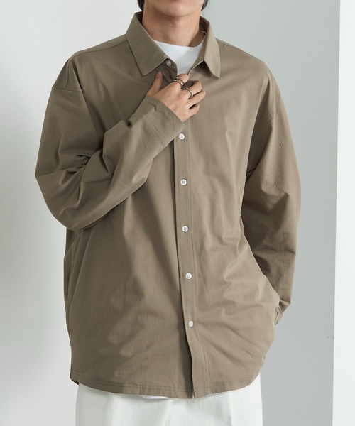 HAUS(ハウス)の「【HAUS】ブレサブルジャージーシャツブルゾン(シャツ/ブラウス・メンズ・ブラック/ベージュ・LL/L/M)」の15枚目の写真