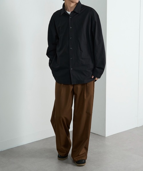 HAUS(ハウス)の「【HAUS】ブレサブルジャージーシャツブルゾン(シャツ/ブラウス・メンズ・ブラック/ベージュ・LL/L/M)」の5枚目の写真