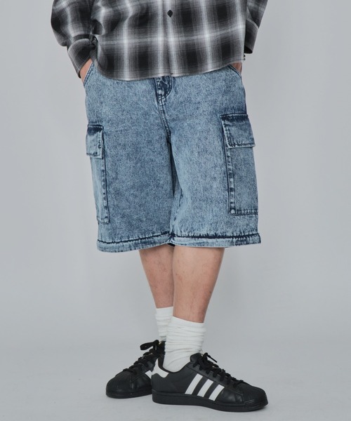 WEGO（ウィゴー）の「WEGO/2WAYマルチデニムカーゴパンツ（デニムパンツ・メンズ・ブラック系3/スカイブルー・LARGE/MEDIUM）」の5枚目の写真