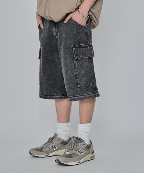 WEGO（ウィゴー）の「WEGO/2WAYマルチデニムカーゴパンツ（デニムパンツ・メンズ・ブラック系3/スカイブルー・LARGE/MEDIUM）」の3枚目の写真