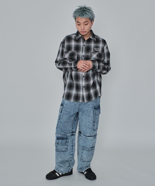 WEGO（ウィゴー）の「WEGO/2WAYマルチデニムカーゴパンツ（デニムパンツ・メンズ・ブラック系3/スカイブルー・LARGE/MEDIUM）」の6枚目の写真