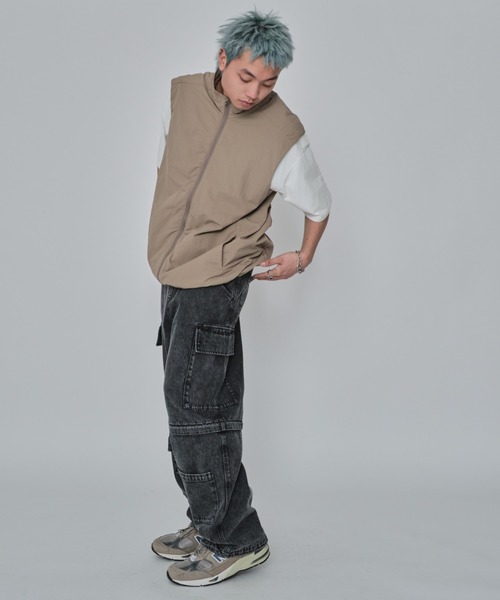 WEGO（ウィゴー）の「WEGO/2WAYマルチデニムカーゴパンツ（デニムパンツ・メンズ・ブラック系3/スカイブルー・LARGE/MEDIUM）」の4枚目の写真
