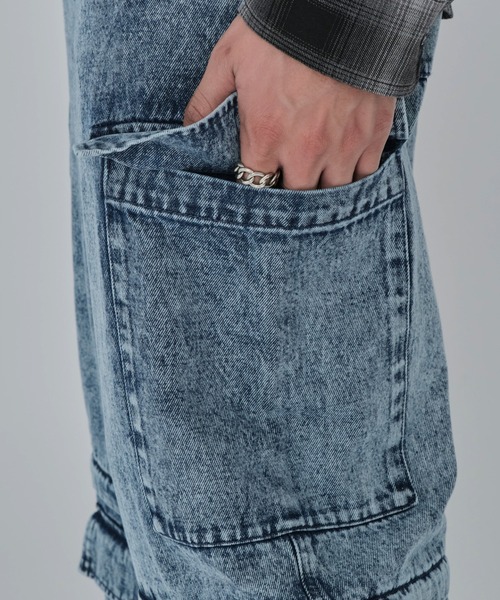 WEGO（ウィゴー）の「WEGO/2WAYマルチデニムカーゴパンツ（デニムパンツ・メンズ・ブラック系3/スカイブルー・LARGE/MEDIUM）」の8枚目の写真