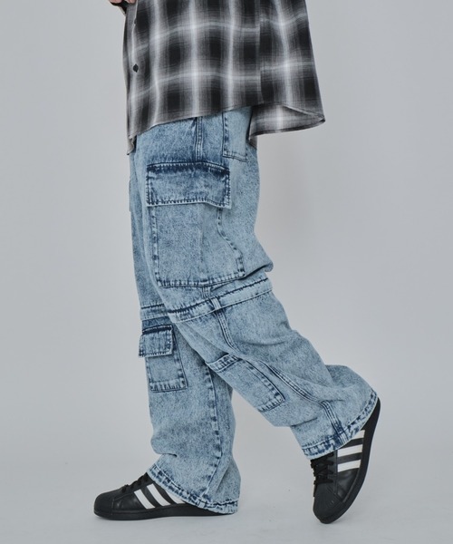 WEGO（ウィゴー）の「WEGO/2WAYマルチデニムカーゴパンツ（デニムパンツ・メンズ・ブラック系3/スカイブルー・LARGE/MEDIUM）」の22枚目の写真