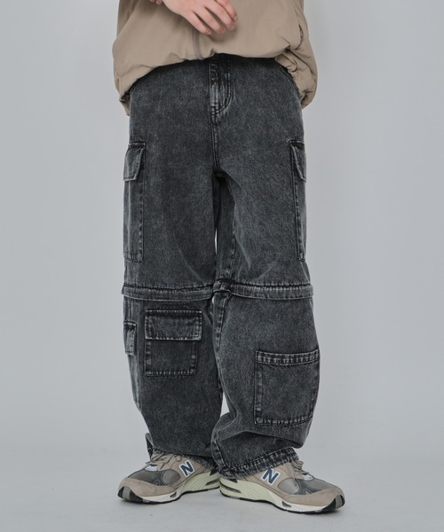 WEGO（ウィゴー）の「WEGO/2WAYマルチデニムカーゴパンツ（デニムパンツ・メンズ・ブラック系3/スカイブルー・LARGE/MEDIUM）」の13枚目の写真
