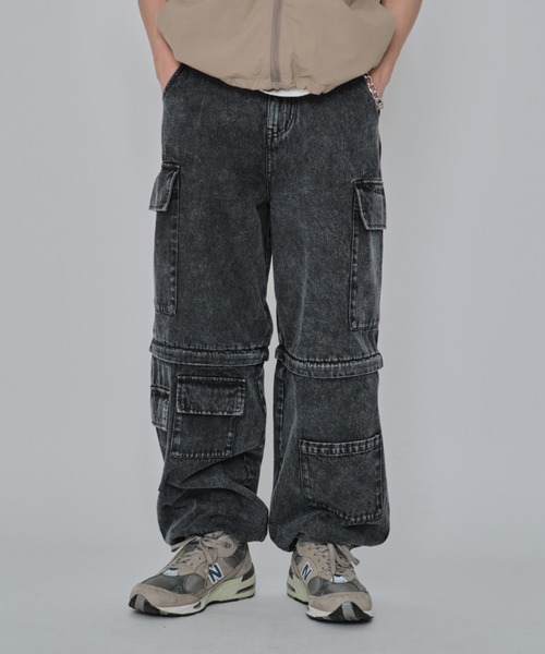WEGO（ウィゴー）の「WEGO/2WAYマルチデニムカーゴパンツ（デニムパンツ・メンズ・ブラック系3/スカイブルー・LARGE/MEDIUM）」の15枚目の写真