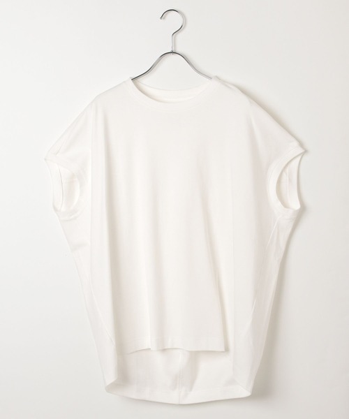 BAYFLOW（ベイフロー）の「[丸みのあるバックシルエット]シルケットドルマンショートスリーブT（Tシャツ/カットソー・レディース・モカ/イエロー/オフホワイト/ブラック/ブルー・FREE）」の19枚目の写真