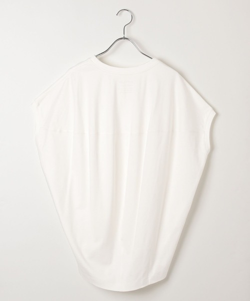 BAYFLOW（ベイフロー）の「[丸みのあるバックシルエット]シルケットドルマンショートスリーブT（Tシャツ/カットソー・レディース・モカ/イエロー/オフホワイト/ブラック/ブルー・FREE）」の20枚目の写真