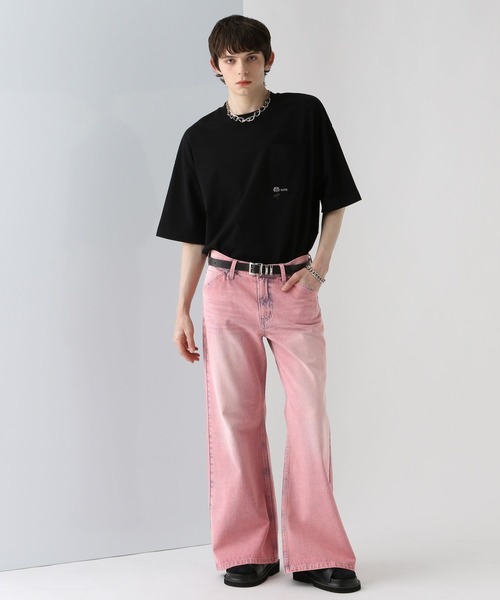 HARE（ハレ）の「デニムワイドフレアパンツ(HARE)（デニムパンツ・メンズ・グレー/ブラック/ピンク/グリーン/ブルー/レッド/グレー系その他・MEDIUM/SMALL/LARGE）」の16枚目の写真