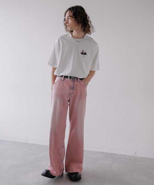 HARE（ハレ）の「デニムワイドフレアパンツ(HARE)（デニムパンツ・メンズ・グレー/ブラック/ピンク/グリーン/ブルー/レッド/グレー系その他・MEDIUM/SMALL/LARGE）」の21枚目の写真