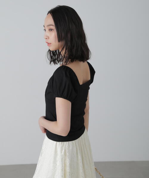 FREE'S MART(フリーズマート)の「◆オフショルギャザーカットソー(Tシャツ/カットソー・レディース・ホワイト/ブラック/グレー・FREE)」の6枚目の写真