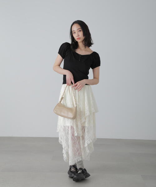 FREE'S MART(フリーズマート)の「◆オフショルギャザーカットソー(Tシャツ/カットソー・レディース・ホワイト/ブラック/グレー・FREE)」の13枚目の写真