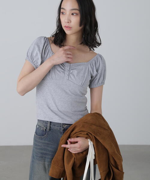 FREE'S MART(フリーズマート)の「◆オフショルギャザーカットソー(Tシャツ/カットソー・レディース・ホワイト/ブラック/グレー・FREE)」の17枚目の写真