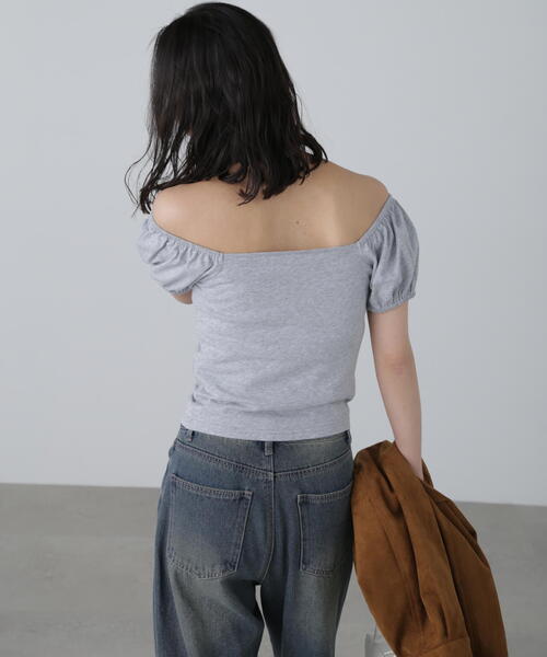 FREE'S MART(フリーズマート)の「◆オフショルギャザーカットソー(Tシャツ/カットソー・レディース・ホワイト/ブラック/グレー・FREE)」の22枚目の写真