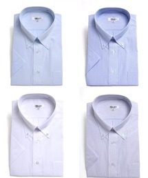 PIMLICO（ピムリコ）の「PIMLICO (ピムリコ) 春夏対応 クールビズ対応 ボタンダウン 半袖 ワイシャツ カッターシャツ 4点セット（シャツ/ブラウス）」