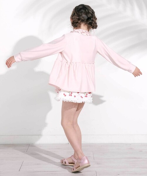 SLAP SLIP（スラップスリップ）の「フルジップフリル襟ラッシュガード(90~130cm)（ラッシュガード・キッズ・ホワイト/ピンク・90cm/100cm/110cm/120cm/130cm）」の5枚目の写真