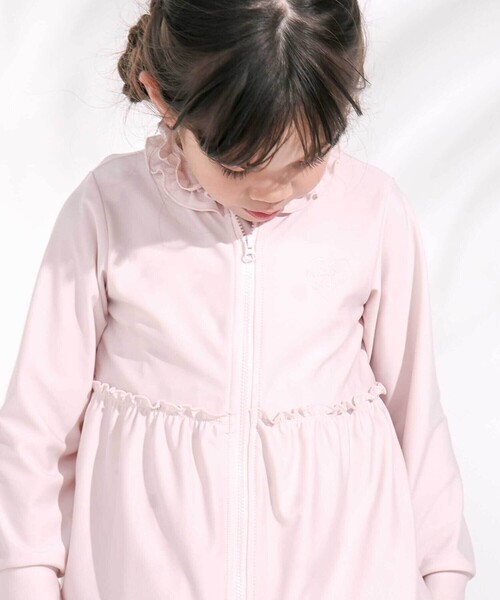 SLAP SLIP（スラップスリップ）の「フルジップフリル襟ラッシュガード(90~130cm)（ラッシュガード・キッズ・ホワイト/ピンク・90cm/100cm/110cm/120cm/130cm）」の6枚目の写真