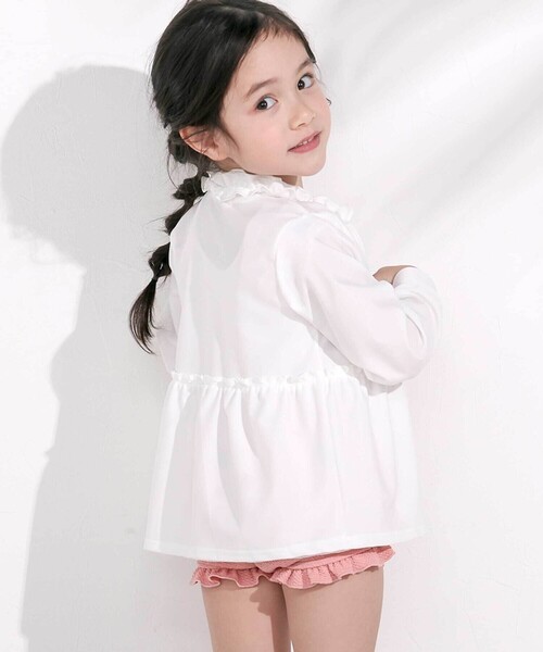 SLAP SLIP（スラップスリップ）の「フルジップフリル襟ラッシュガード(90~130cm)（ラッシュガード・キッズ・ホワイト/ピンク・90cm/100cm/110cm/120cm/130cm）」の7枚目の写真