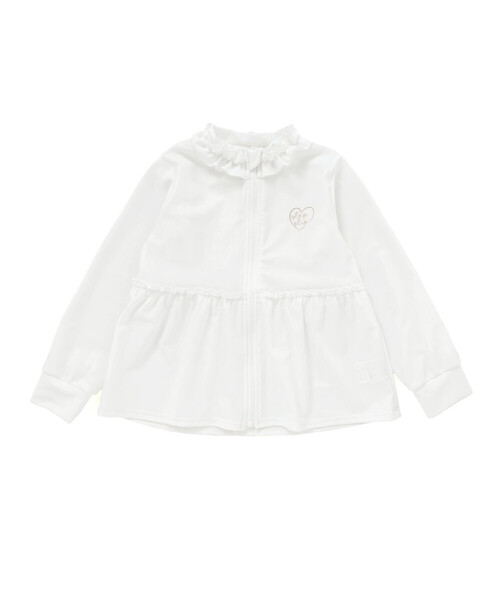 SLAP SLIP（スラップスリップ）の「フルジップフリル襟ラッシュガード(90~130cm)（ラッシュガード・キッズ・ホワイト/ピンク・90cm/100cm/110cm/120cm/130cm）」の17枚目の写真