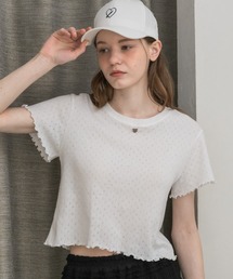 idem | heart plate t-shirt／ハートプレート付きコットンカットソー(Tシャツ/カットソー)