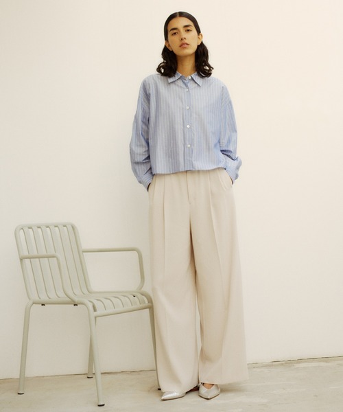 ROPE'(ロペ)の「【洗える】コットンシアークロップドシャツブラウス(シャツ/ブラウス・レディース・ホワイト/ブラック/ブルー系その他4・38/36)」の19枚目の写真