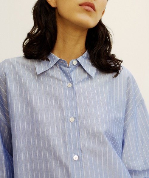 ブラウス シャツ 「洗える」コットンシアークロップドシャツブラウス レディース ROPE'｜【洗える】コットンシアークロップドシャツブラウス