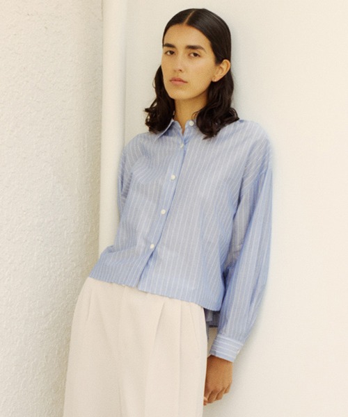 洗える】コットンシアークロップドシャツブラウス（シャツ/ブラウス