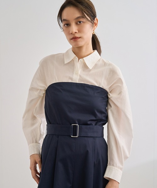 洗える】コットンシアークロップドシャツブラウス（シャツ/ブラウス