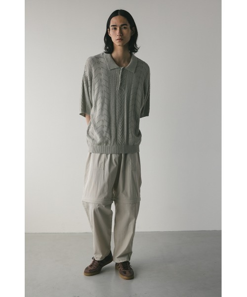 STYLEMIXER（スタイルミキサー）の「クロシェニットポロ（ニット/セーター・メンズ・ライトグレー/ブラック/ブラウン・MEDIUM/LARGE）」の20枚目の写真