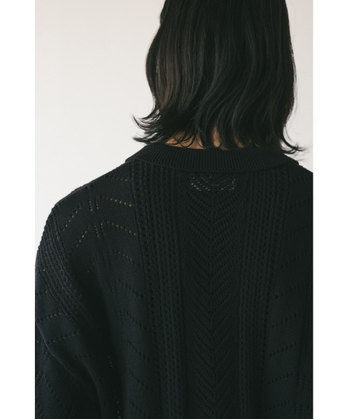 STYLEMIXER（スタイルミキサー）の「クロシェニットポロ（ニット/セーター・メンズ・ライトグレー/ブラック/ブラウン・MEDIUM/LARGE）」の15枚目の写真