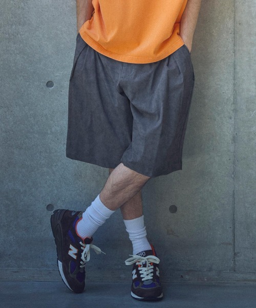 ADAM PATEK(アダムパテック)の「ADAMPATEK/uneven dyeing short pants/ムラ染めプリントワイドショートパンツ(AP2518004)(その他パンツ・レディース・ブラック/ホワイト/グレー・2/1)」の1枚目の写真