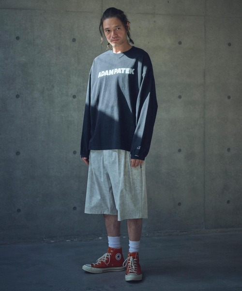 ADAM PATEK(アダムパテック)の「ADAMPATEK/uneven dyeing short pants/ムラ染めプリントワイドショートパンツ(AP2518004)(その他パンツ・レディース・ブラック/ホワイト/グレー・2/1)」の6枚目の写真