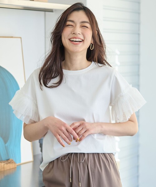 ANY(エニィ)の「ソロナチュールスリーブプルオーバー(Tシャツ/カットソー・レディース・ブラック系/ホワイト系・F)」の3枚目の写真