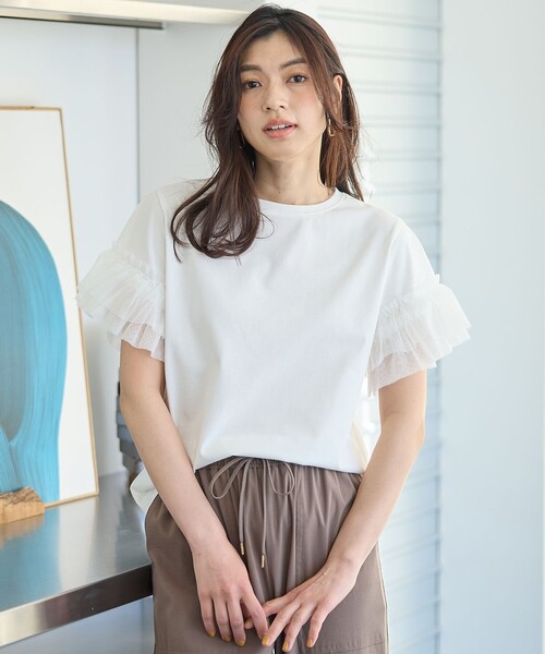 ANY(エニィ)の「ソロナチュールスリーブプルオーバー(Tシャツ/カットソー・レディース・ブラック系/ホワイト系・F)」の5枚目の写真