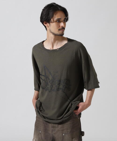 FR(13)NDS フレンズ Graphic Knit TEE カーキ FR(13)NDS /フレンズ/Graphic Knit TEE（ニット/セーター）｜FR