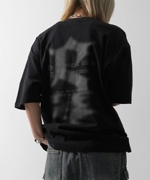 ボックスシルエット グランジ風 レトロモチーフ バックプリント 半袖Tシャツ メンズ レディース