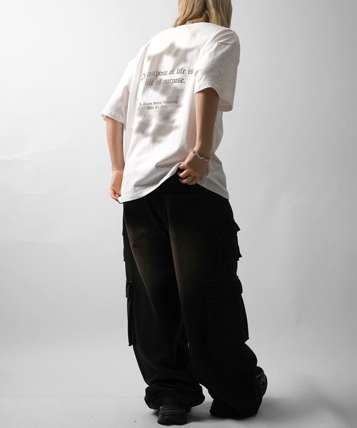 ILL'S（イルズ）の「ボックスシルエット グランジ風 レトロモチーフ バックプリント 半袖Tシャツ メンズ レディース（Tシャツ/カットソー・メンズ・チャコール/ブラック系その他/ホワイト系その他/ブラック/ホワイト/グレー系・L/M）」の16枚目の写真