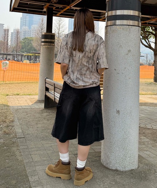 sedacle(セダクル)の「スタッズピアス汚れ加工風T(Tシャツ/カットソー・レディース・ベージュ/パープル・SMALL/MEDIUM/LARGE)」の11枚目の写真