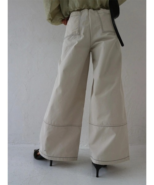 TRUNC(トランクエイティーエイト)の「Twill Stitch Wide Pants(その他パンツ・レディース・アイボリー/ブラック・FREE)」の11枚目の写真