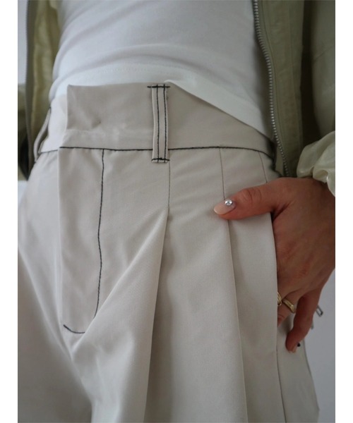 TRUNC(トランクエイティーエイト)の「Twill Stitch Wide Pants(その他パンツ・レディース・アイボリー/ブラック・FREE)」の16枚目の写真