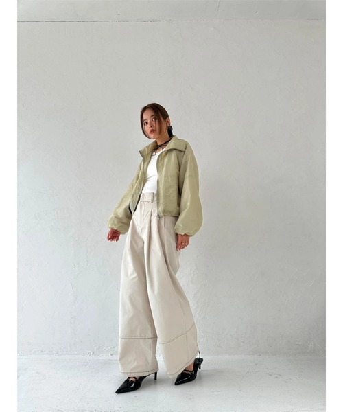 TRUNC(トランクエイティーエイト)の「Twill Stitch Wide Pants(その他パンツ・レディース・アイボリー/ブラック・FREE)」の14枚目の写真