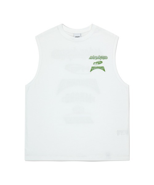 MAHAGRID(マハグリッド)の「『mahagrid/マハグリッド』MULTI LOGO SLEEVLESS /マルチロゴ ノースリーブシャツ(Tシャツ/カットソー・メンズ・ブラック/ホワイト/ライトブルー・S/L/M)」の13枚目の写真