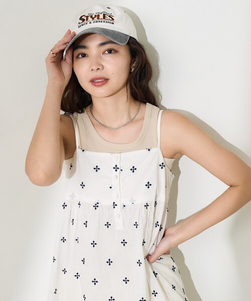 FREAK'S STORE（フリークスストア）の「インド 小花刺繍キャミリボンチュニック/バックリボン キャミチュニック（チュニック・レディース・オフホワイト/ブラック/ブルー・ﾌﾘ-）」の19枚目の写真