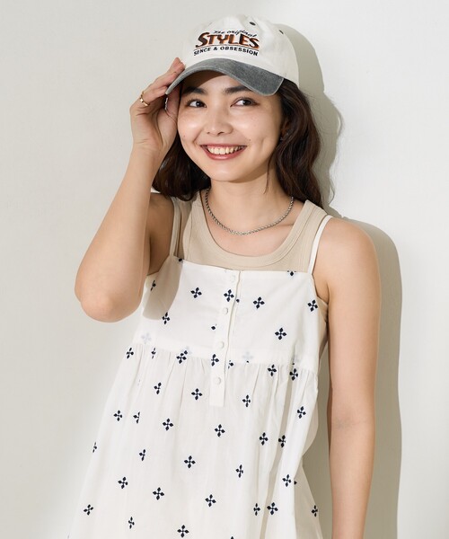FREAK'S STORE（フリークスストア）の「インド 小花刺繍キャミリボンチュニック/バックリボン キャミチュニック（チュニック・レディース・オフホワイト/ブラック/ブルー・ﾌﾘ-）」の20枚目の写真