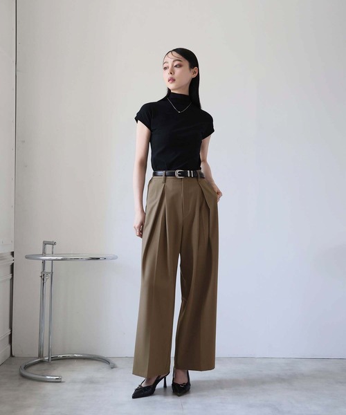 Doula Doula（ドゥーラドゥーラ）の「センタータックワイドスラックスパンツ（その他パンツ・レディース・ブラック/ブラウン/チャコールグレー・マルチサイズ）」の8枚目の写真